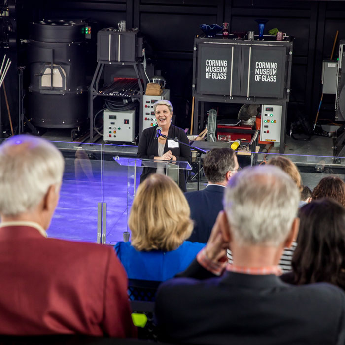 female speaker at a presentation